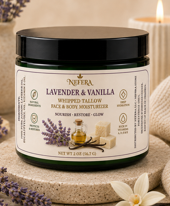 NEFERA Lavender & Vanilla Whipped Tallow Moisturizer (2 oz)