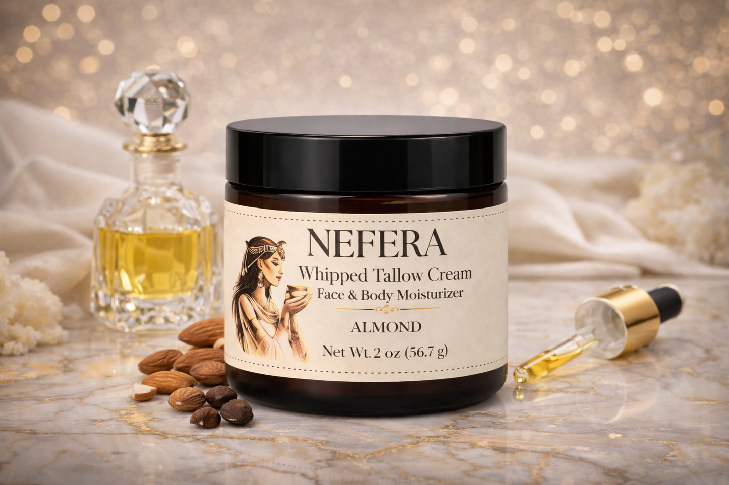 NEFERA Humectante de sebo batido de almendras (2 oz)