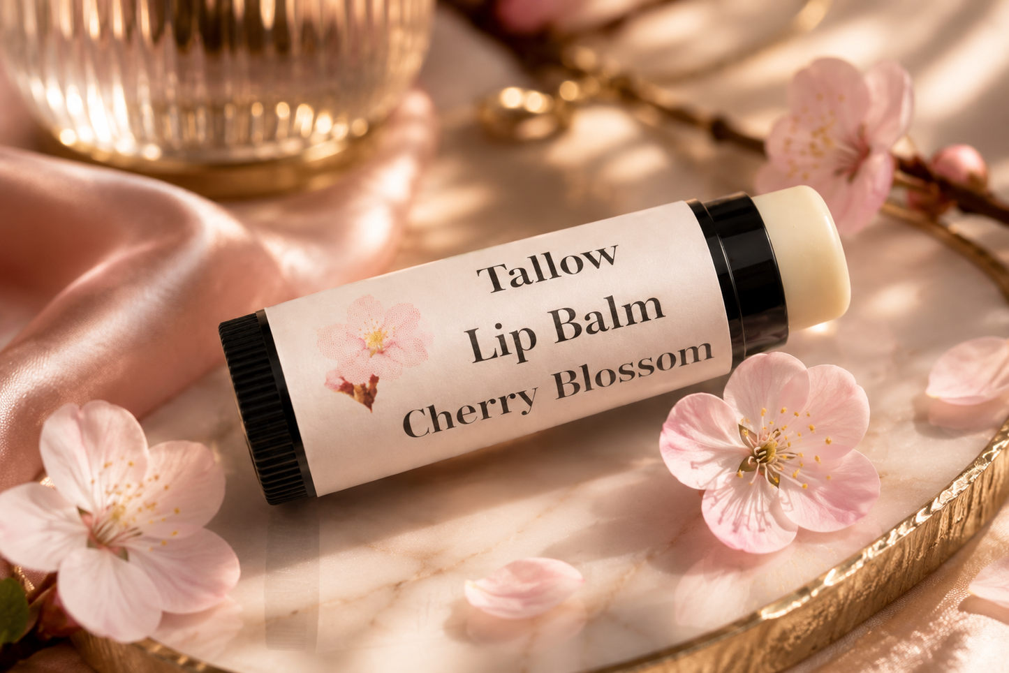Bálsamo labial de sebo de flor de cerezo
