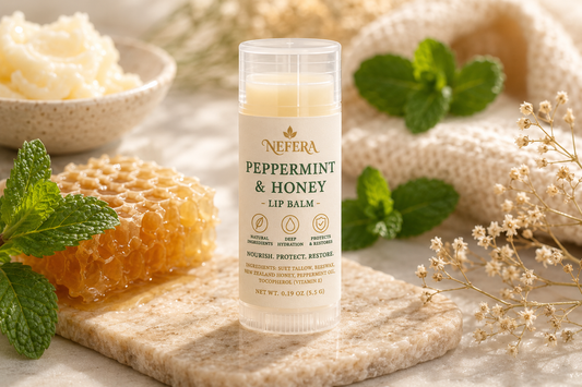 Peppermint and Honey Tallow Lip Balm